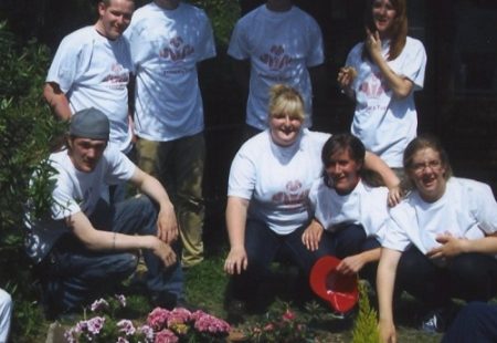 Volunteers from the Prince's Trust, pictured proudly in the gardens they tirelessly worked on squ