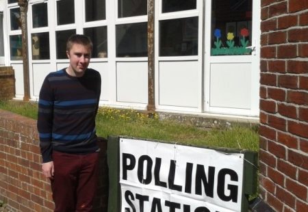 Duncan at Polling Station