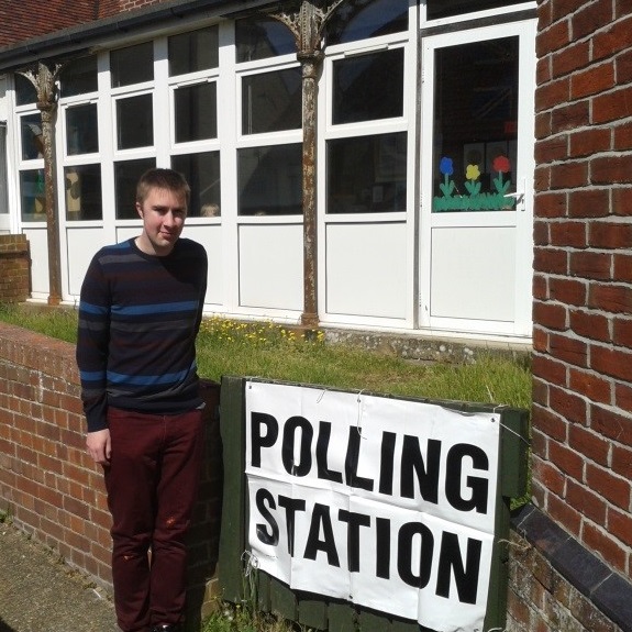 Duncan at Polling Station