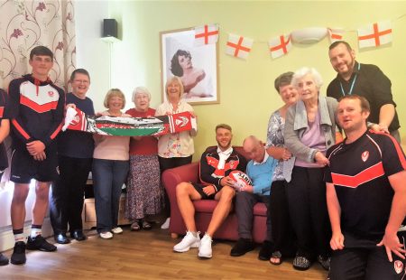 Danny Richardson and The Saints Community Development Foundation Team with residents, staff and family members from Eccelston Court - WEB