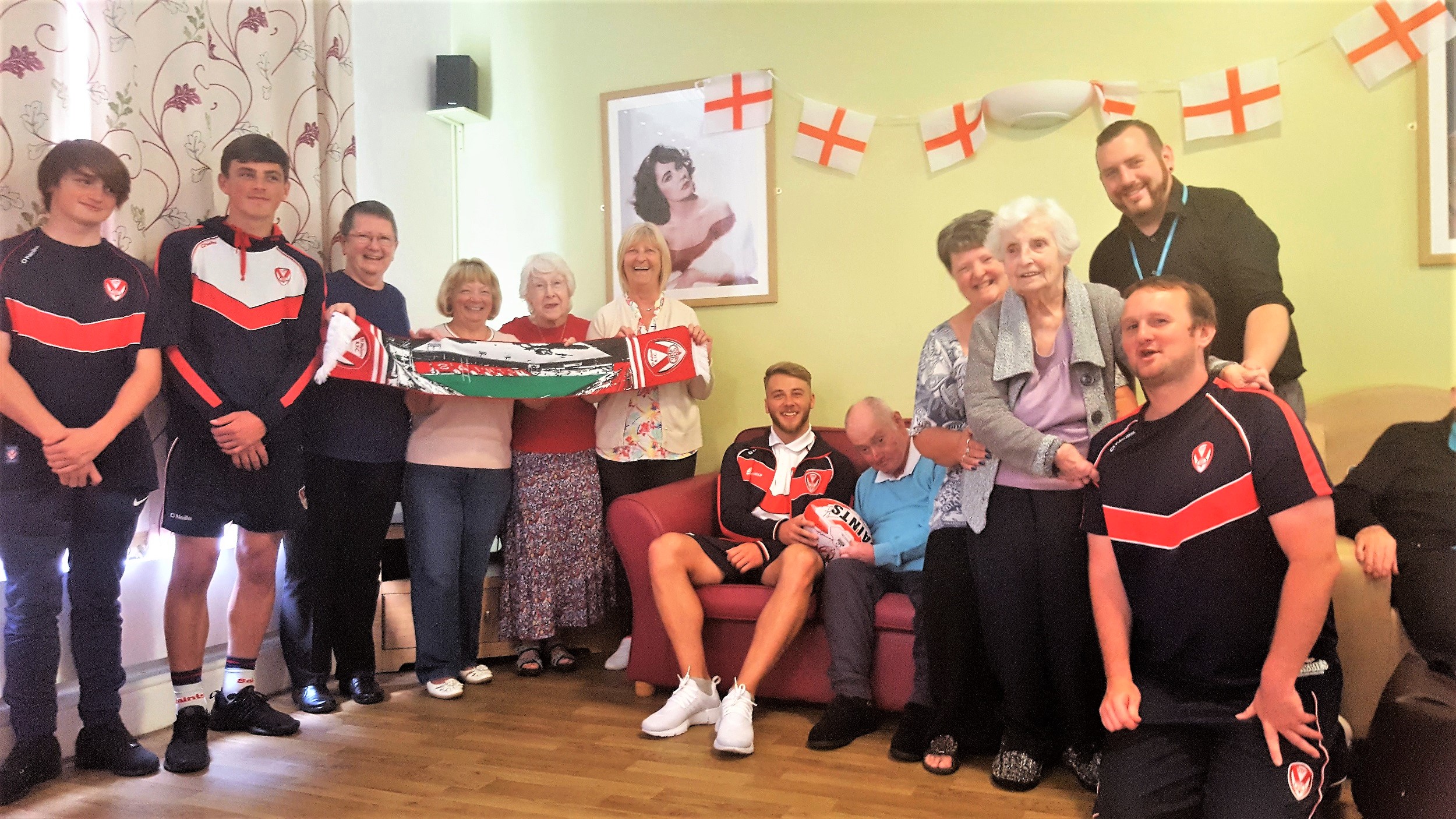 Danny Richardson and The Saints Community Development Foundation Team with residents, staff and family members from Eccelston Court - WEB