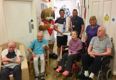 Boots with the Betfred Super League trophy at Eccleston Court