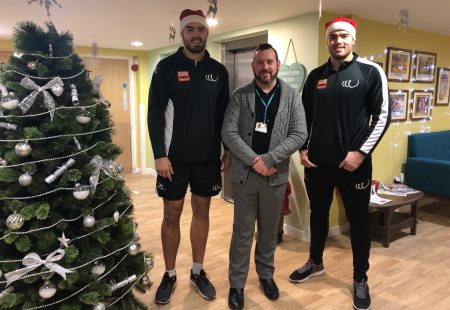Rugby stars visit St Luke's care home