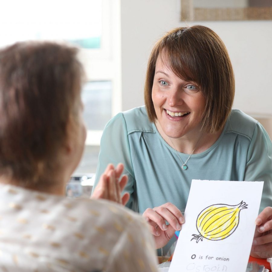 Karen wood colleague showing person we support picture word card