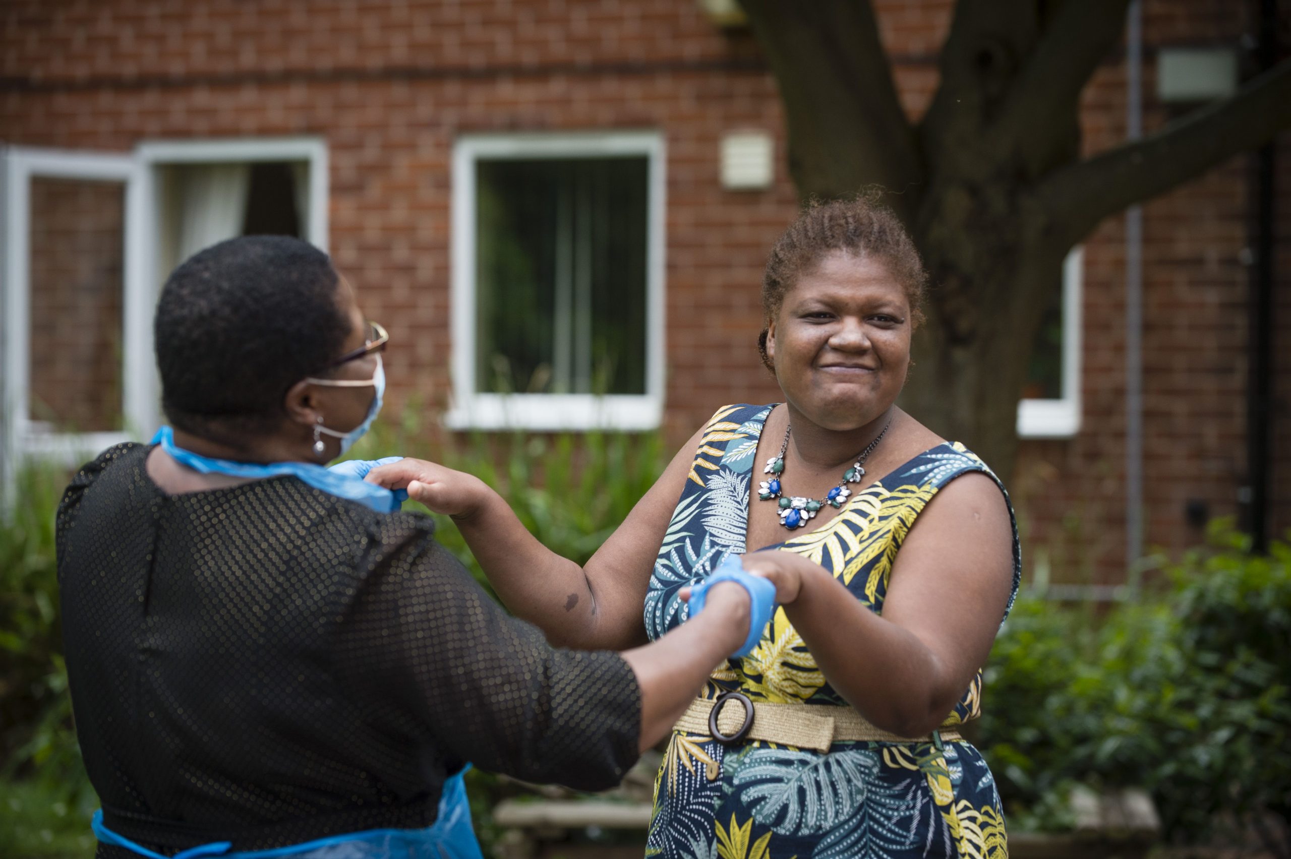 Colleague and person support dancing. Gilmorton. Leicester.