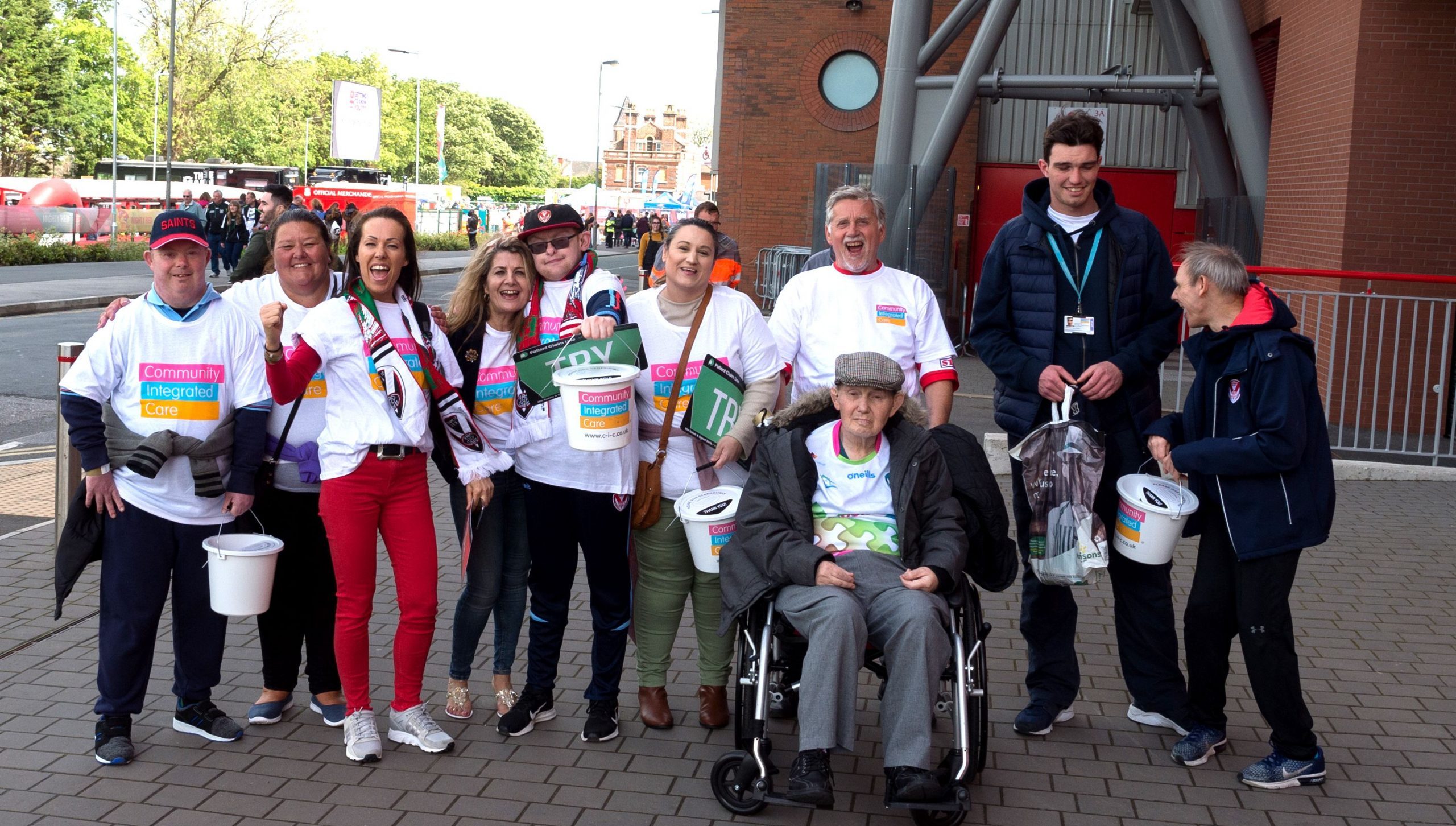 group of people fundraising