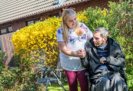 Colleague supporting in the garden. North west - Avril Jones