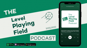 Leel Playing Field Podcast green banner.