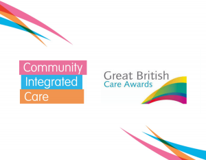 The community integrated care logo adn teh Great British Care Awards logo.