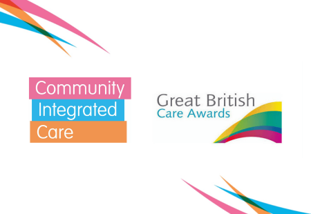 The community integrated care logo adn teh Great British Care Awards logo.