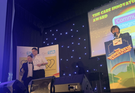 Accepting our Care Innovator award at the Great North West Care Awards