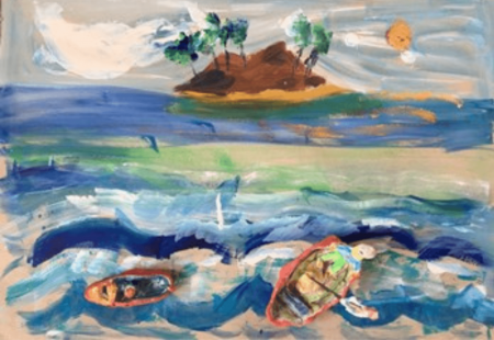 Painting entitled Treasure Island by Kam Richard and Michael