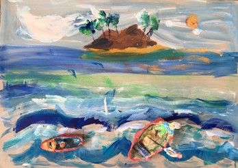 Painting entitled Treasure Island by Kam Richard and Michael