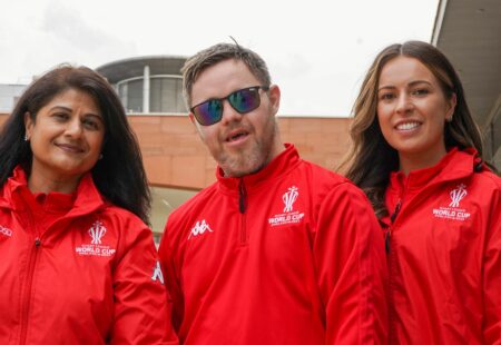 RLWC2021 volunteers modelling the new Power Squad kit