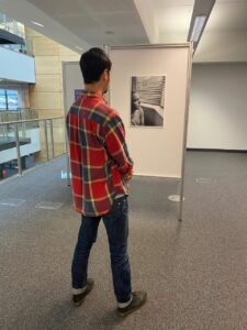 Someone looks on at a photograph taking by on eof our Inclusive Volunteers.