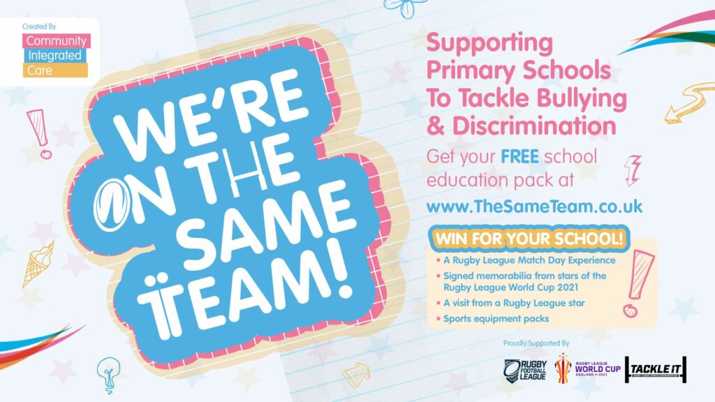 Mark anti-bullying week with We're on the Same Team adn win Rugby League World Cup prizes for your school!