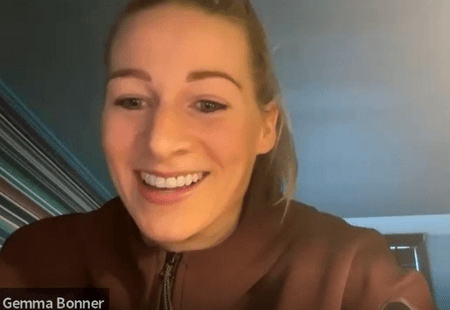 Liverpool FC Women’s star Gemma Bonner, on Zoom.