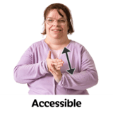 Woman signing Accessible