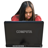 Woman using laptop