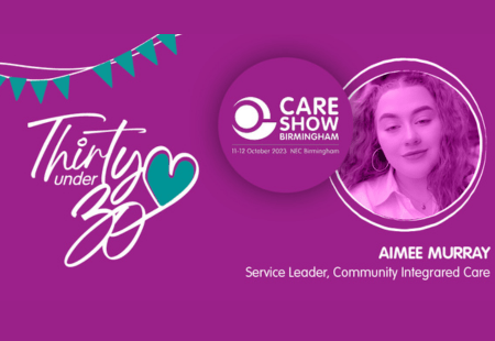 Thirty Under 30 banner with a picture of Aimee Murray, smiling to camera.