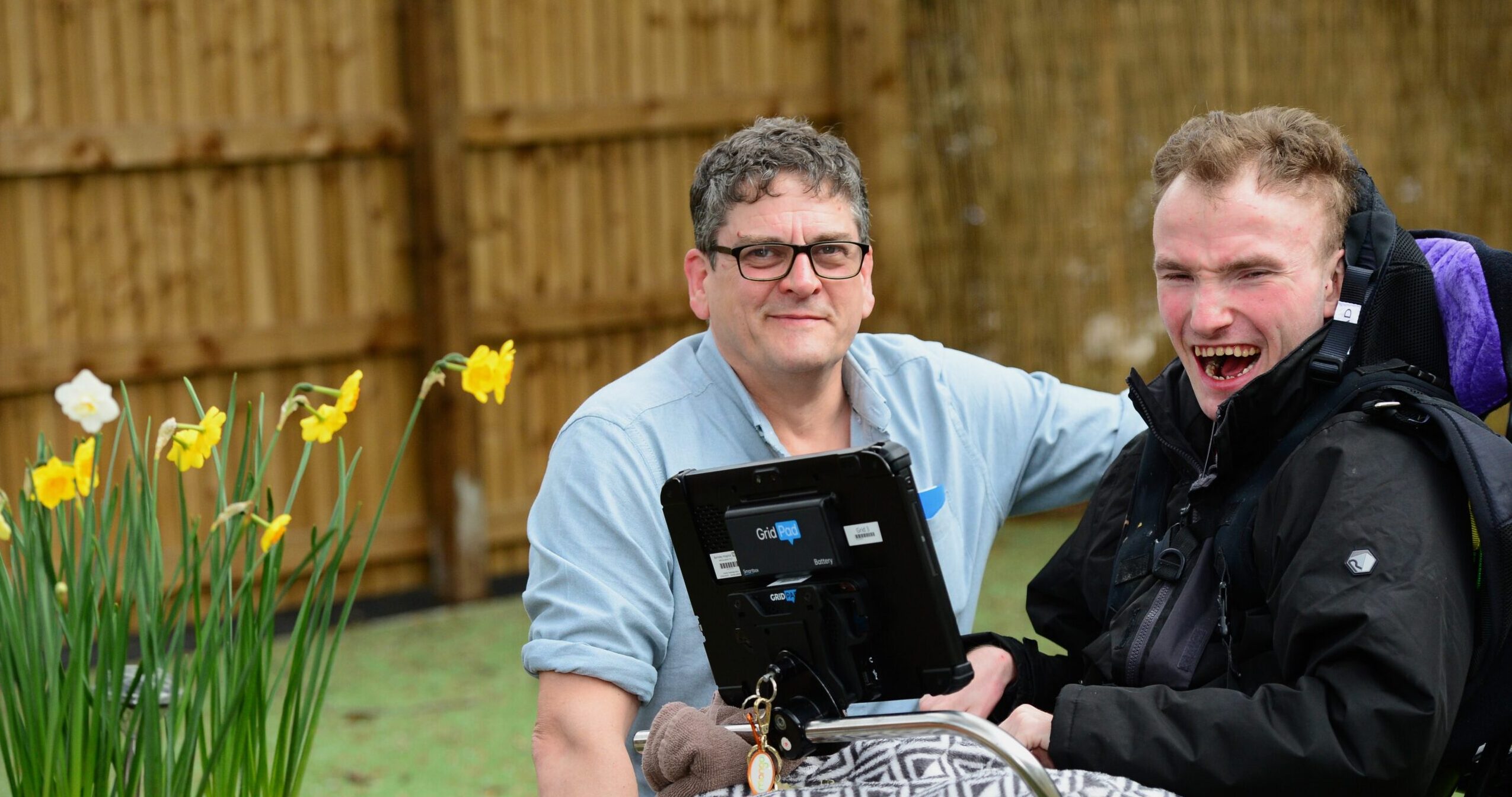 Person supported in wheelchair