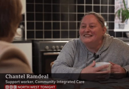 Support Worker, Chantel Ramdeal on BBC North West Tonight