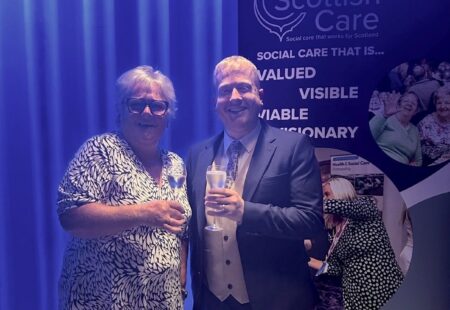 Shaun and Heather at the Scottish Care at Home and Housing Awards