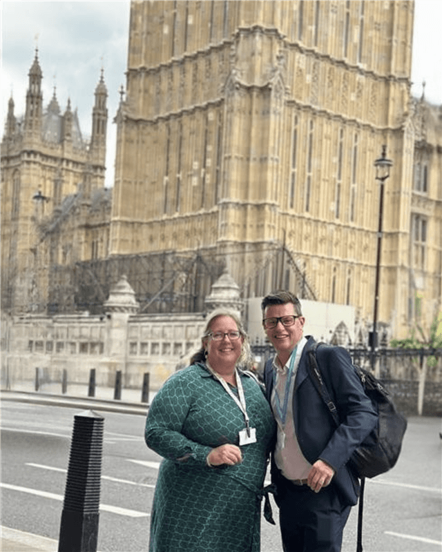 Assistant Managing Director, Rob Anscomb-Gates, and our Managing Director for Technology Enabled Care, Joanna Scammell, represented our charity at the event in Parliament.
