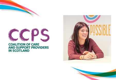CCPS logo next to a headshot of Sara Murphy, smiling to camera