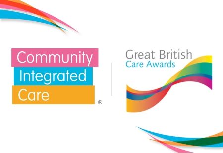 Image of Community Integrated Care Logo next to Great British Care Awards Logo